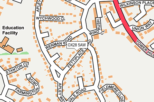 OX28 5AW map - OS OpenMap – Local (Ordnance Survey)