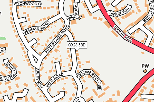OX28 5BD map - OS OpenMap – Local (Ordnance Survey)