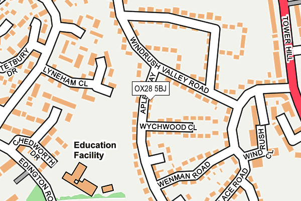 OX28 5BJ map - OS OpenMap – Local (Ordnance Survey)