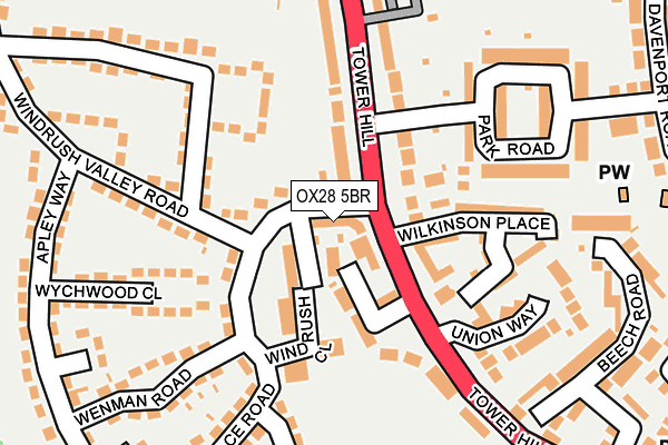 OX28 5BR map - OS OpenMap – Local (Ordnance Survey)