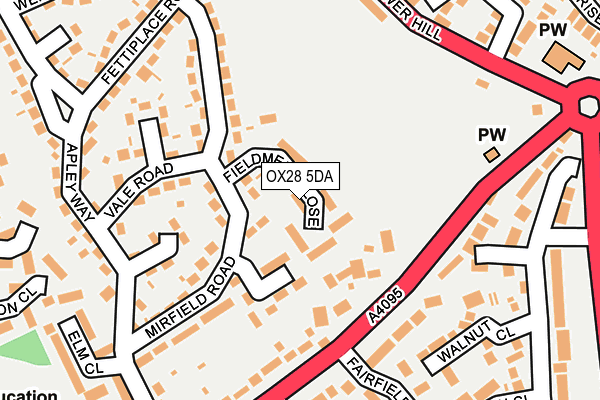OX28 5DA map - OS OpenMap – Local (Ordnance Survey)