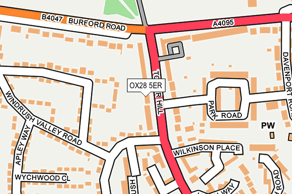 OX28 5ER map - OS OpenMap – Local (Ordnance Survey)