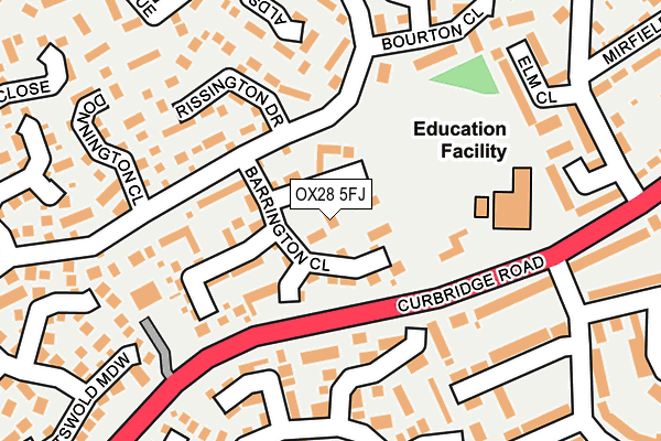 OX28 5FJ map - OS OpenMap – Local (Ordnance Survey)
