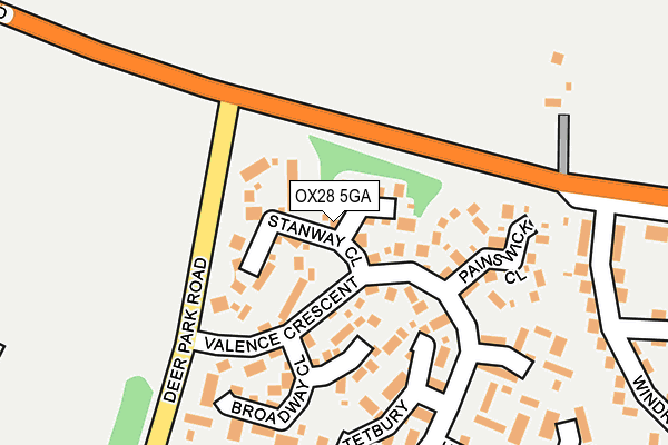 OX28 5GA map - OS OpenMap – Local (Ordnance Survey)