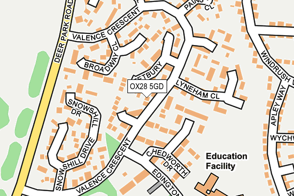 OX28 5GD map - OS OpenMap – Local (Ordnance Survey)