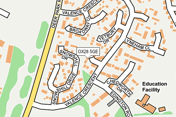 OX28 5GE map - OS OpenMap – Local (Ordnance Survey)