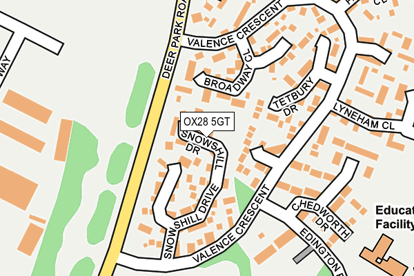 OX28 5GT map - OS OpenMap – Local (Ordnance Survey)