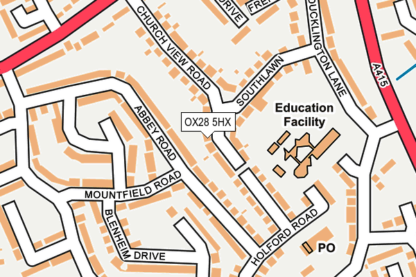 OX28 5HX map - OS OpenMap – Local (Ordnance Survey)