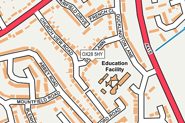 OX28 5HY map - OS OpenMap – Local (Ordnance Survey)