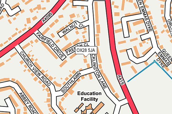 OX28 5JA map - OS OpenMap – Local (Ordnance Survey)