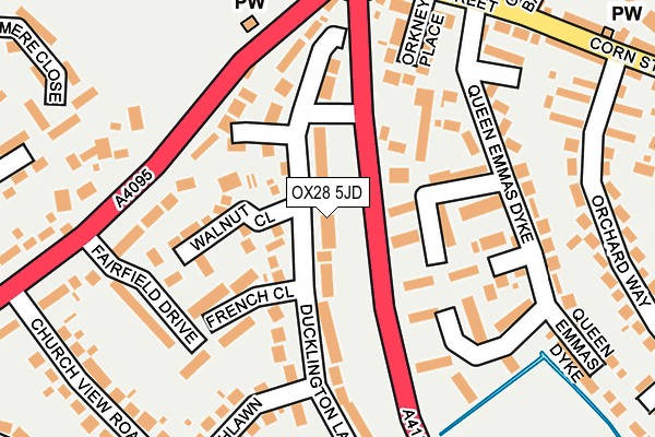 OX28 5JD map - OS OpenMap – Local (Ordnance Survey)