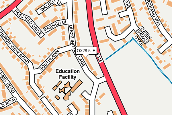 OX28 5JE map - OS OpenMap – Local (Ordnance Survey)