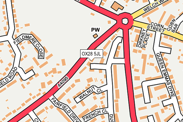 OX28 5JL map - OS OpenMap – Local (Ordnance Survey)