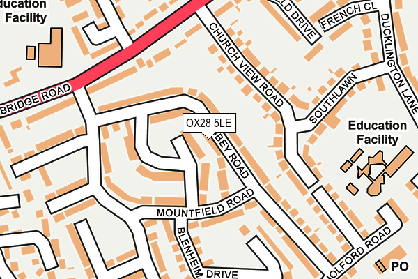 OX28 5LE map - OS OpenMap – Local (Ordnance Survey)