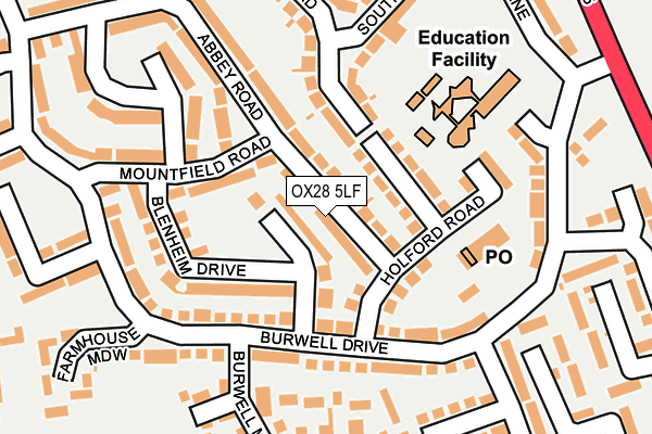 OX28 5LF map - OS OpenMap – Local (Ordnance Survey)