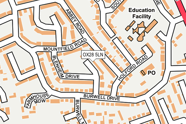 OX28 5LN map - OS OpenMap – Local (Ordnance Survey)