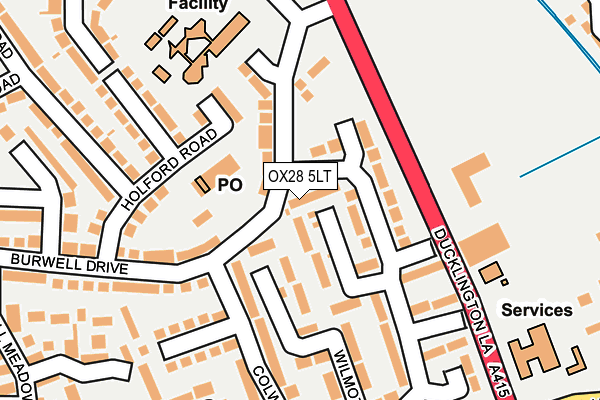 OX28 5LT map - OS OpenMap – Local (Ordnance Survey)