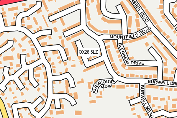 OX28 5LZ map - OS OpenMap – Local (Ordnance Survey)