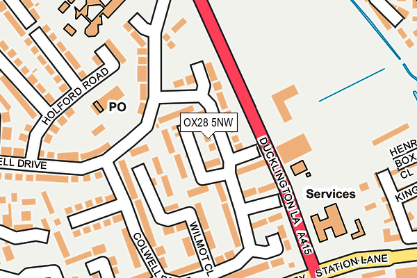 OX28 5NW map - OS OpenMap – Local (Ordnance Survey)