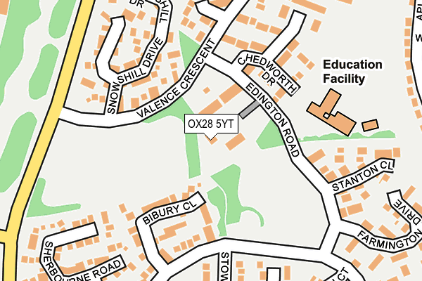 OX28 5YT map - OS OpenMap – Local (Ordnance Survey)