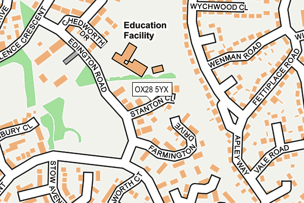 OX28 5YX map - OS OpenMap – Local (Ordnance Survey)