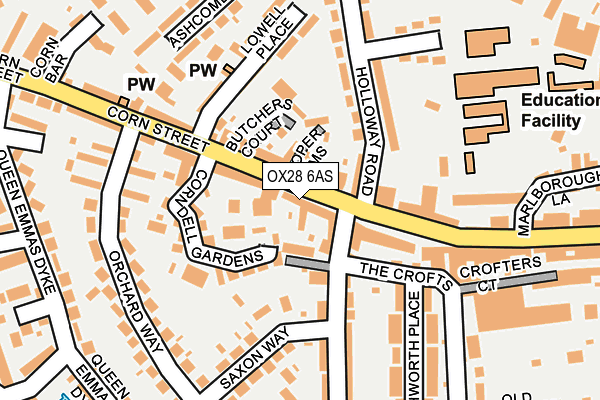 OX28 6AS map - OS OpenMap – Local (Ordnance Survey)