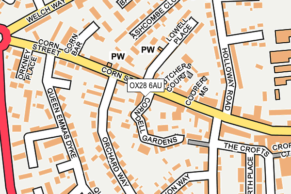 OX28 6AU map - OS OpenMap – Local (Ordnance Survey)