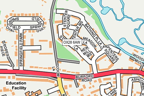 OX28 6AW map - OS OpenMap – Local (Ordnance Survey)