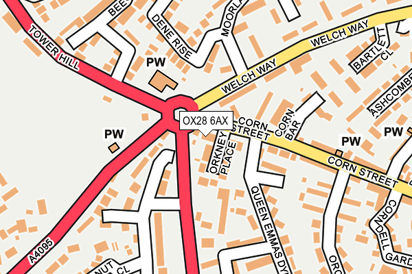 OX28 6AX map - OS OpenMap – Local (Ordnance Survey)
