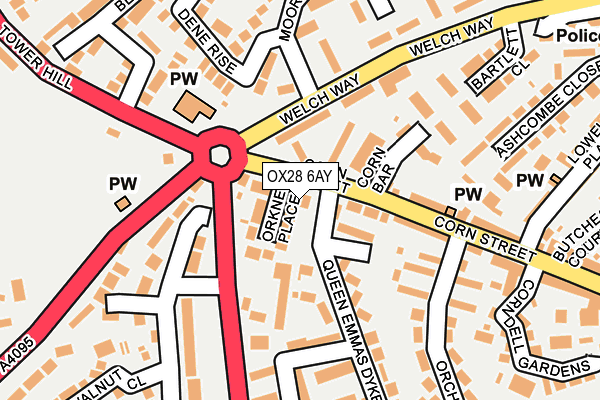 OX28 6AY map - OS OpenMap – Local (Ordnance Survey)