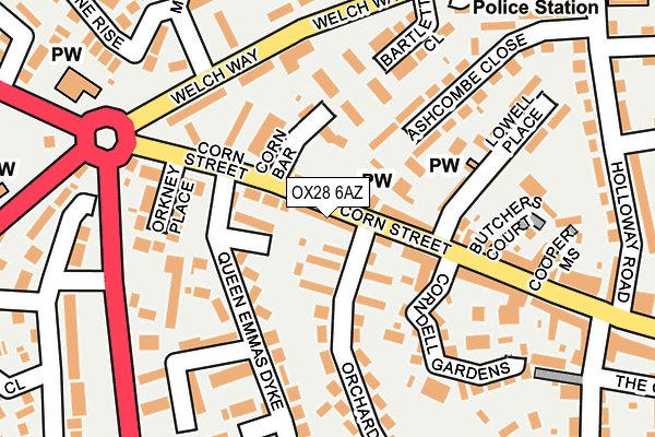 OX28 6AZ map - OS OpenMap – Local (Ordnance Survey)
