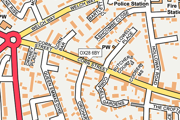 OX28 6BY map - OS OpenMap – Local (Ordnance Survey)