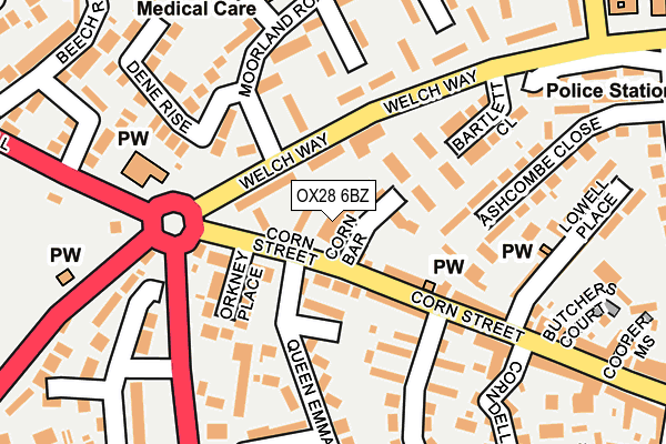 OX28 6BZ map - OS OpenMap – Local (Ordnance Survey)