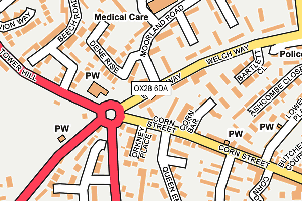 OX28 6DA map - OS OpenMap – Local (Ordnance Survey)