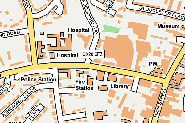 OX28 6FZ map - OS OpenMap – Local (Ordnance Survey)