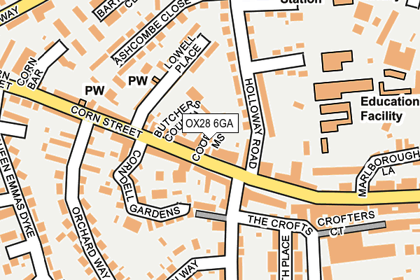 OX28 6GA map - OS OpenMap – Local (Ordnance Survey)