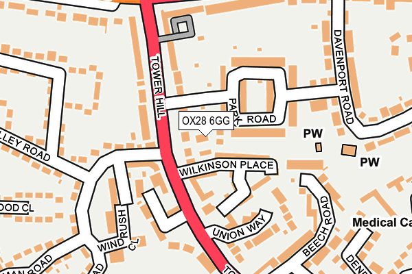 OX28 6GG map - OS OpenMap – Local (Ordnance Survey)