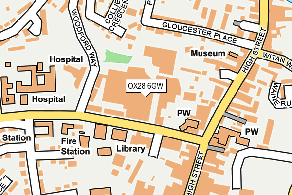 OX28 6GW map - OS OpenMap – Local (Ordnance Survey)