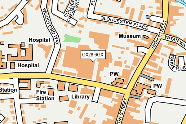 OX28 6GX map - OS OpenMap – Local (Ordnance Survey)