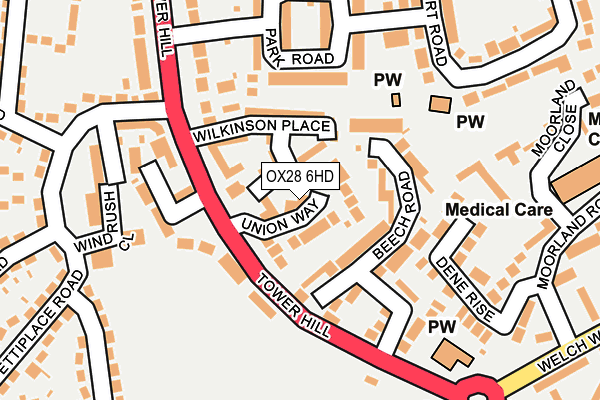 OX28 6HD map - OS OpenMap – Local (Ordnance Survey)