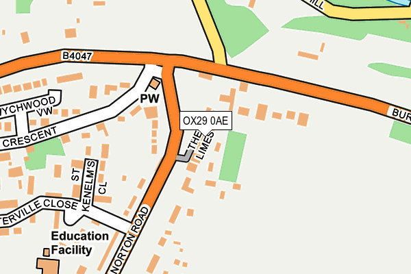 OX29 0AE map - OS OpenMap – Local (Ordnance Survey)