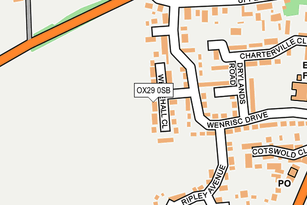 OX29 0SB map - OS OpenMap – Local (Ordnance Survey)