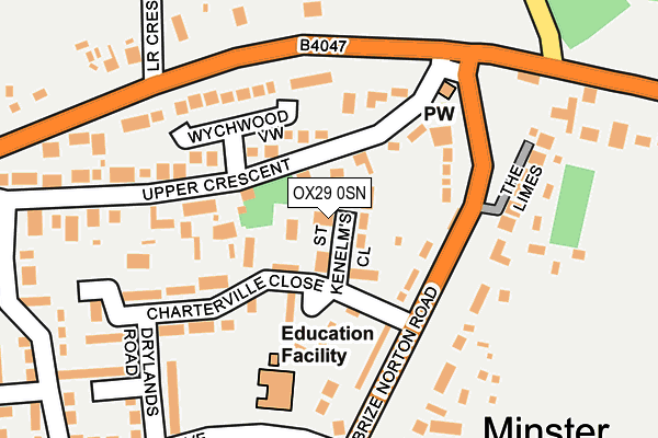 OX29 0SN map - OS OpenMap – Local (Ordnance Survey)