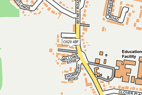 OX29 4BF map - OS OpenMap – Local (Ordnance Survey)