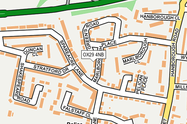OX29 4NB map - OS OpenMap – Local (Ordnance Survey)