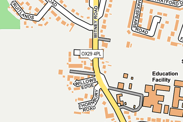 OX29 4PL map - OS OpenMap – Local (Ordnance Survey)