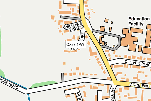 OX29 4PW map - OS OpenMap – Local (Ordnance Survey)