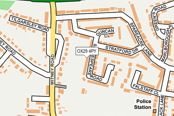 OX29 4PY map - OS OpenMap – Local (Ordnance Survey)
