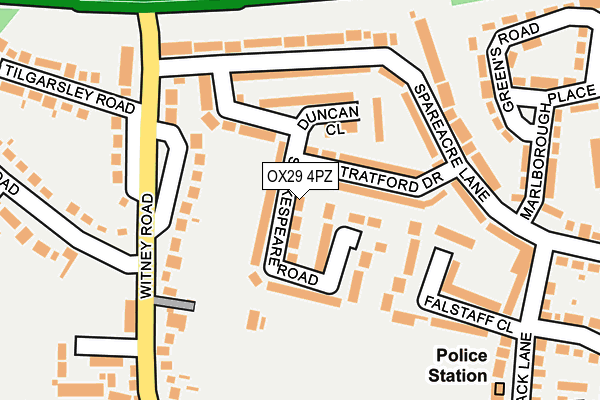 OX29 4PZ map - OS OpenMap – Local (Ordnance Survey)