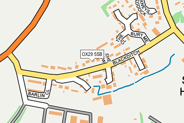 OX29 5SB map - OS OpenMap – Local (Ordnance Survey)